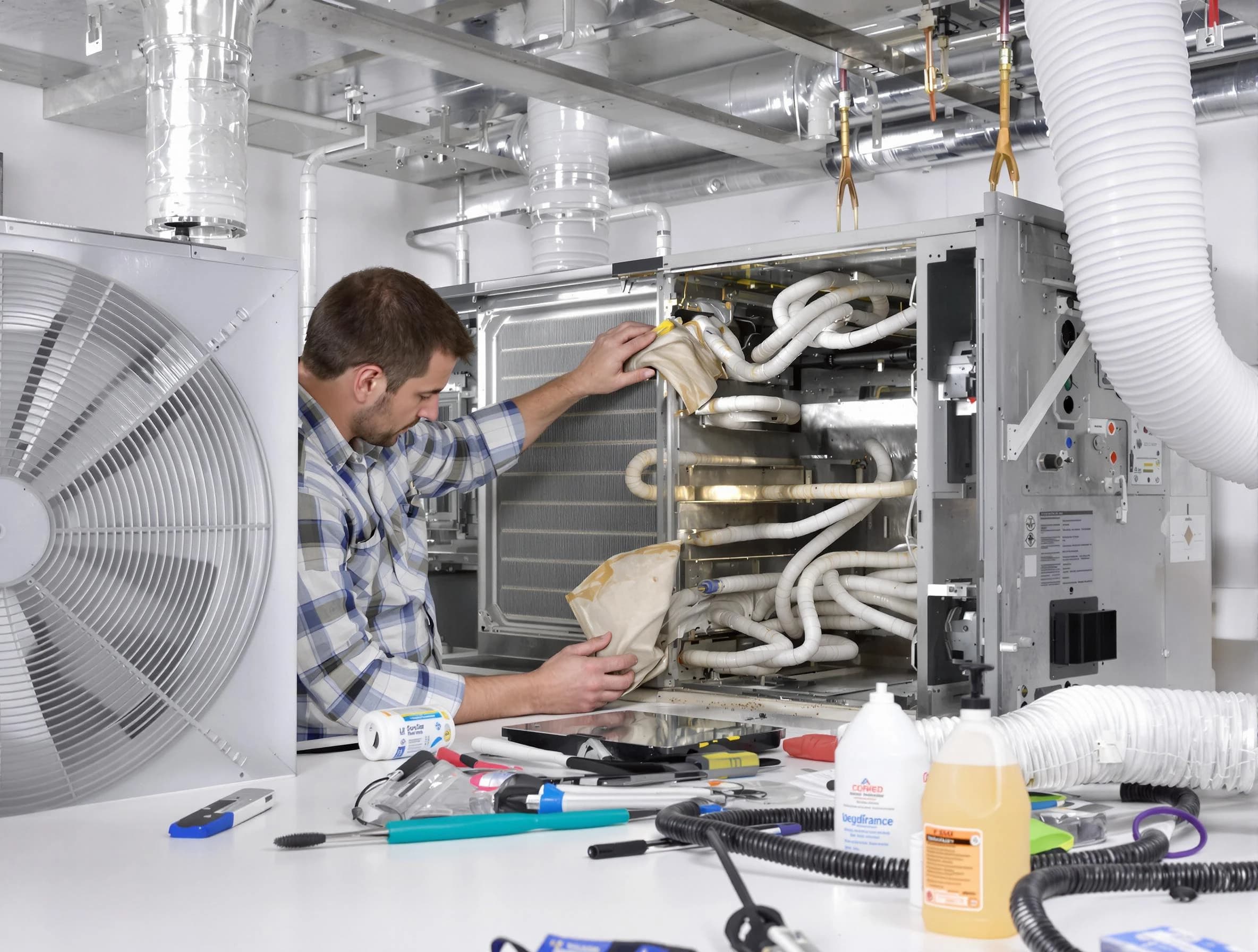 Montevallo Air Duct Cleaning specialist performing precision AC coil cleaning in Montevallo