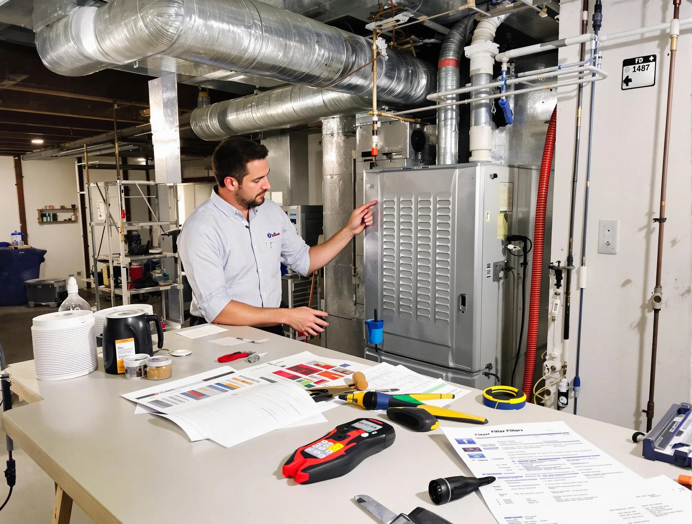 Montevallo Air Duct Cleaning inspector conducting detailed filter system evaluation using professional diagnostic tools in Montevallo