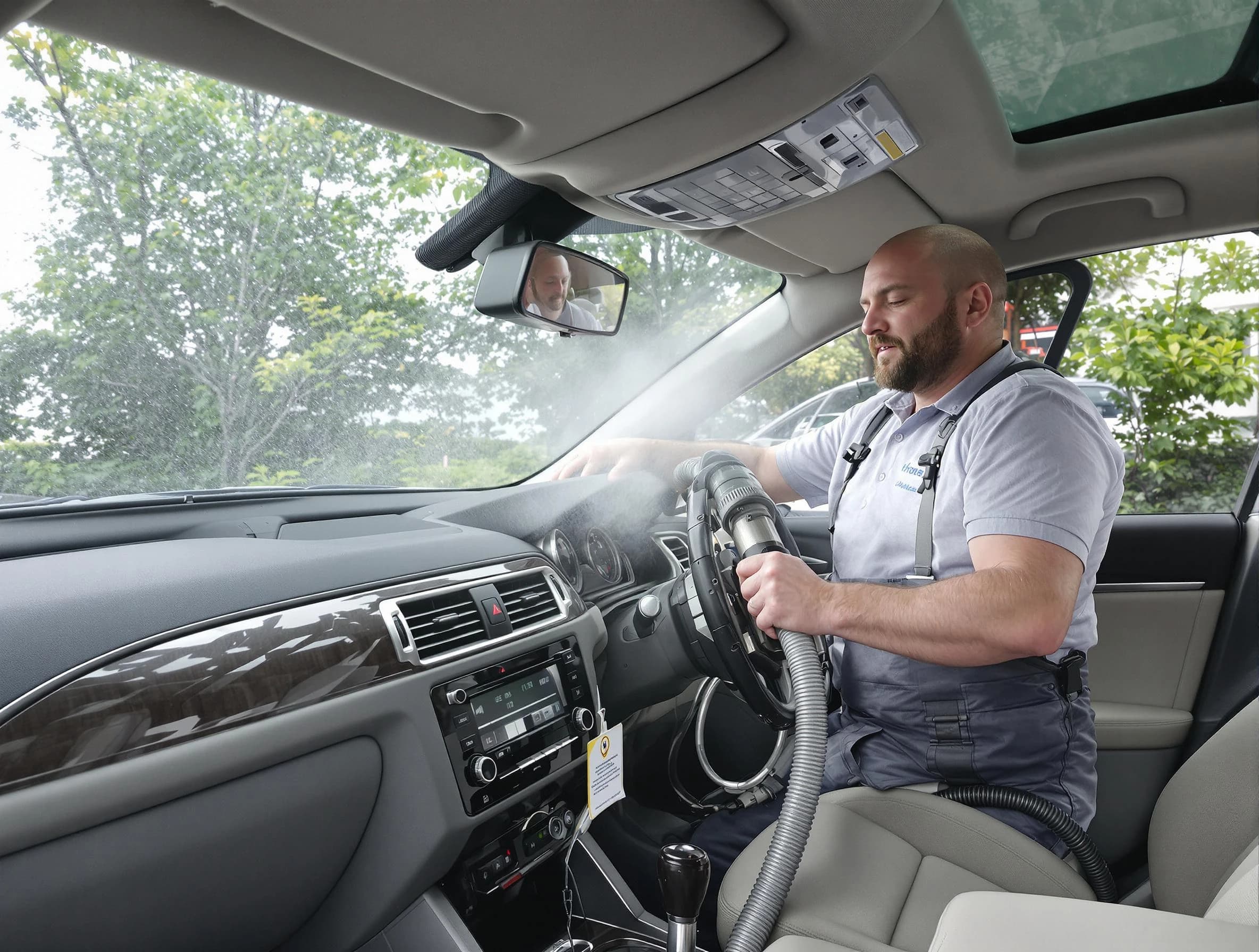 Montevallo Air Duct Cleaning specialist performing professional car duct cleaning in Montevallo