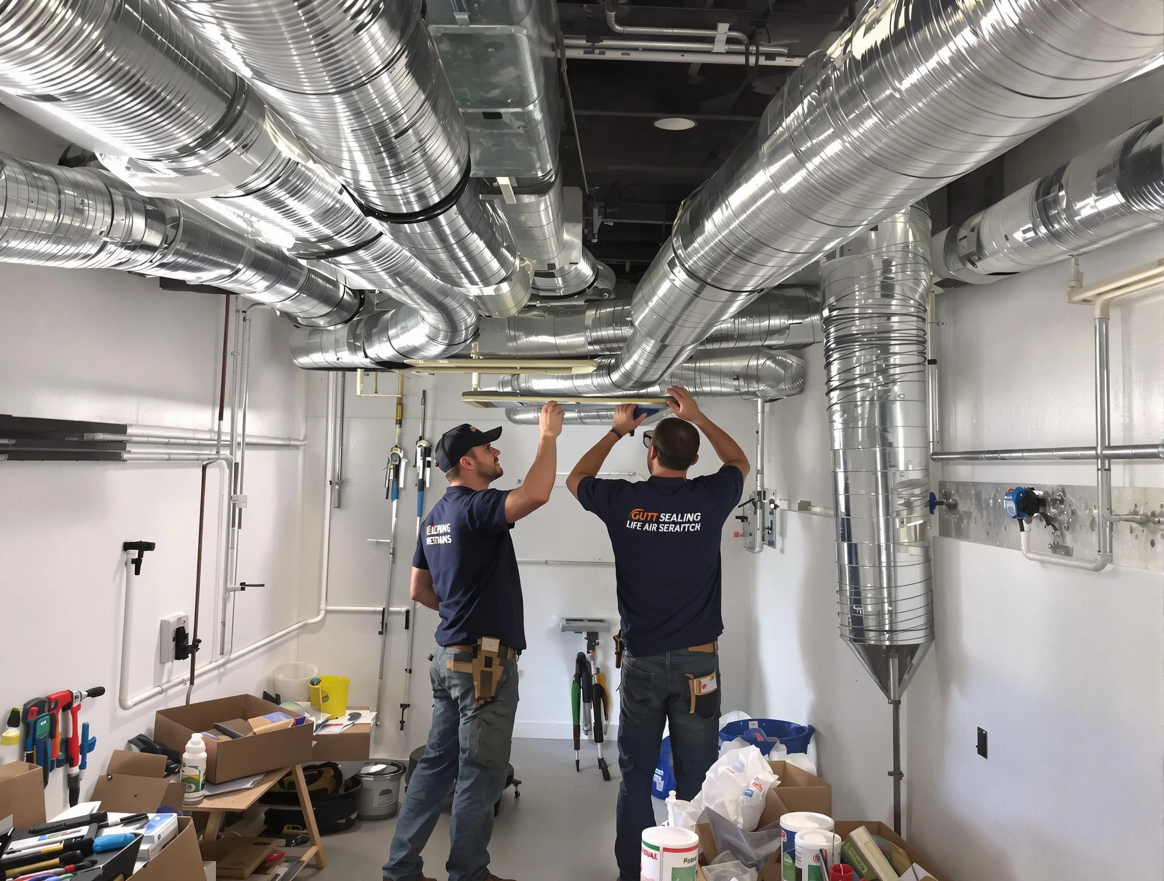 Montevallo Air Duct Cleaning technician applying professional duct sealing solutions in Montevallo