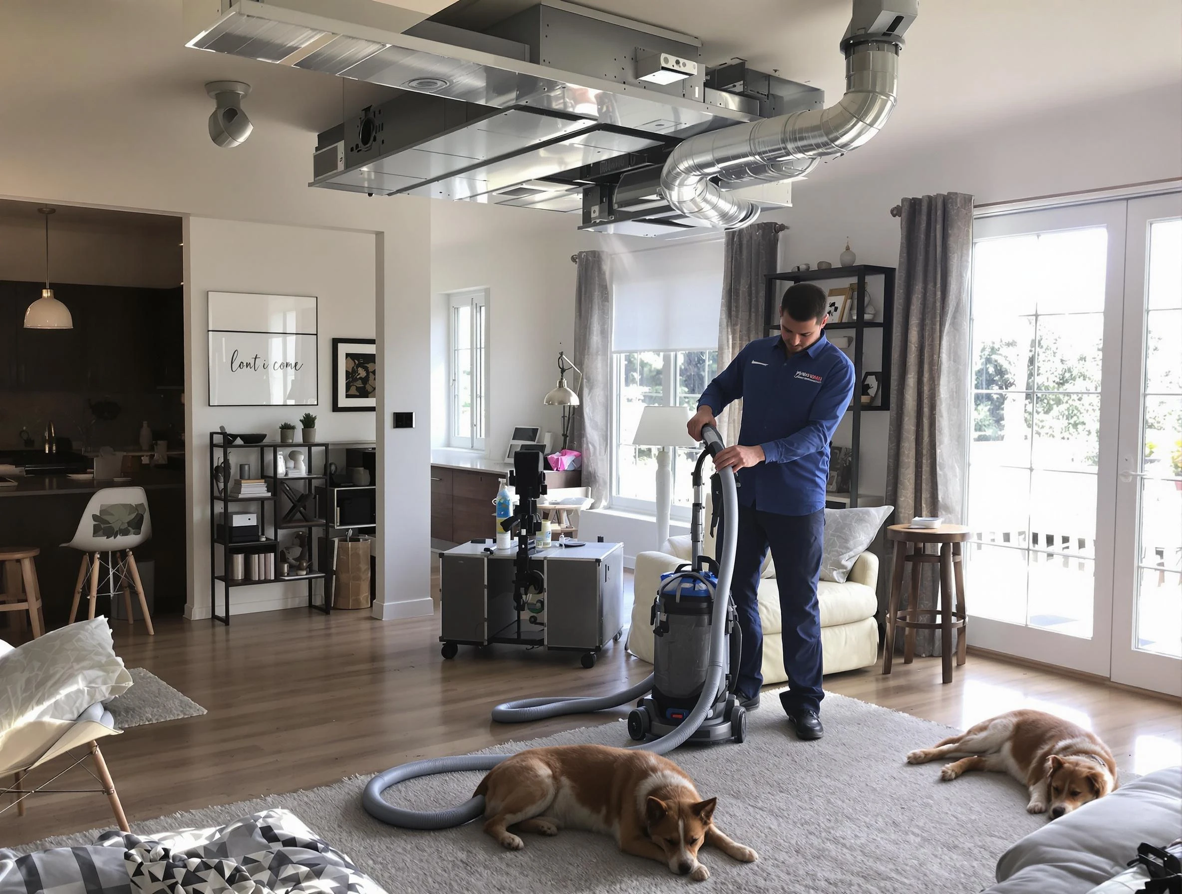 Montevallo Air Duct Cleaning technician performing detailed indoor duct cleaning for improved air quality in Montevallo